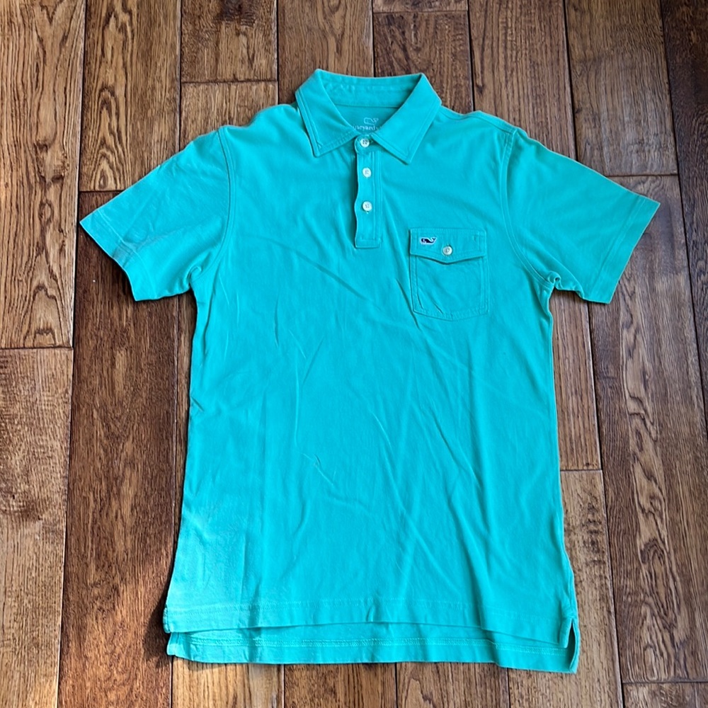 Youth boys Vineyard Vine polo mint green L